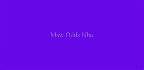 msw nba odds philippines